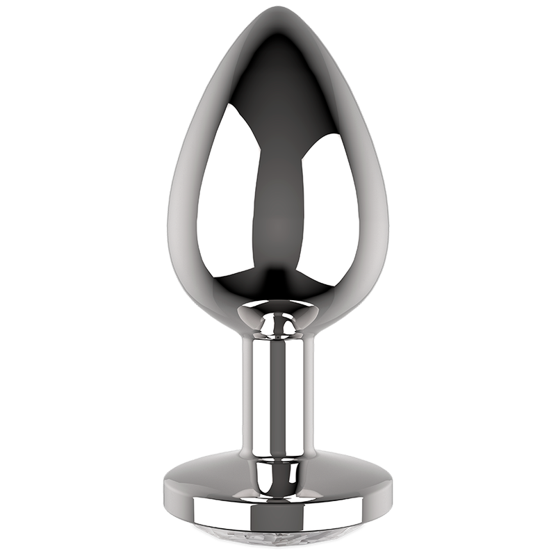 COQUETTE CHIC DESIRE - PLUG ANAL METAL COR TRANSPARENTE TAMANHO M 3,5 X 8 CM
