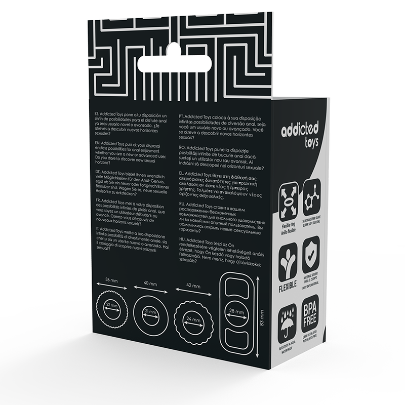 ADDICTED TOYS - CONJUNTO DE ANÉIS PARA PÉNIS 4 PEÇAS