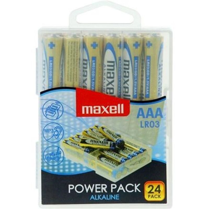MAXELL - PILHA ALCALINA AAA LR03 PACK * 24 PILHAS