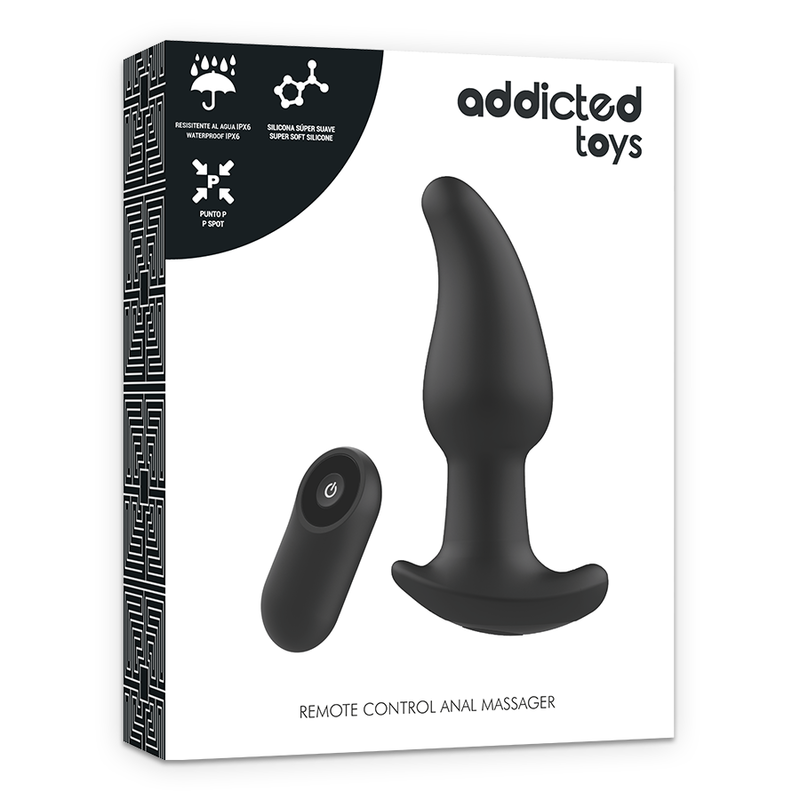 ADDICTED TOYS - REMOTE CONTROL PLUG ANAL P-SPOT BLACK POINTED