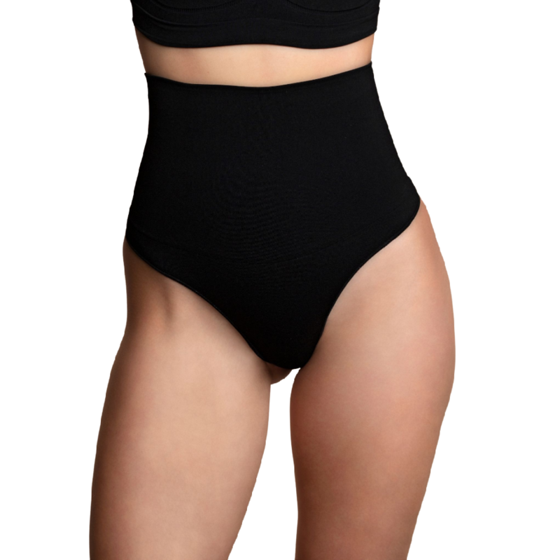 BYE-BRA - THONG STYLE SEAMLESS GIRDLE BLACK SIZE S