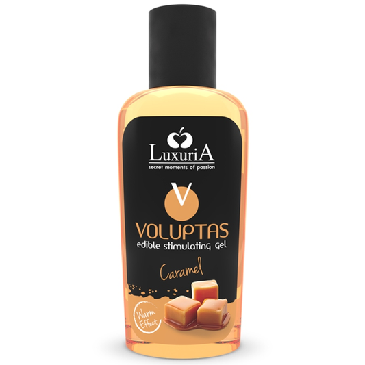 INTIMATELINE LUXURIA - VOLUPTAS GEL DE MASSAGEM COMESTÍVEL EFEITO AQUECIMENTO - CARAMELO 100 ML