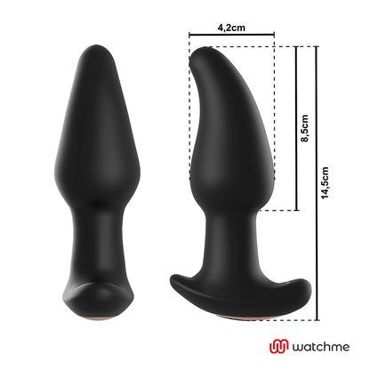 ANBIGUO - VIBRADOR ANAL PLUG COM CONTROLE REMOTO WATCHME COM ROTAÇÃO DE PÉROLAS AMADEUS