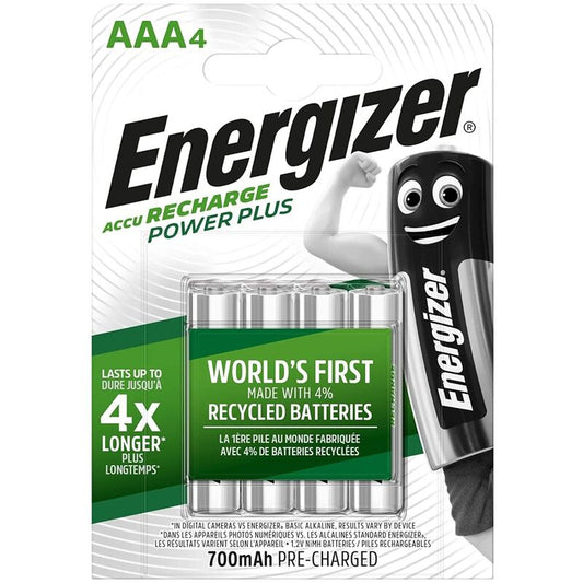 ENERGIZER - PILHAS RECARREGÁVEIS AAA4 BLISTER 4