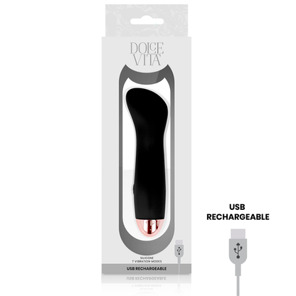 DOLCE VITA - VIBRADOR RECARREGÁVEL ONE BLACK 7 VELOCIDADES