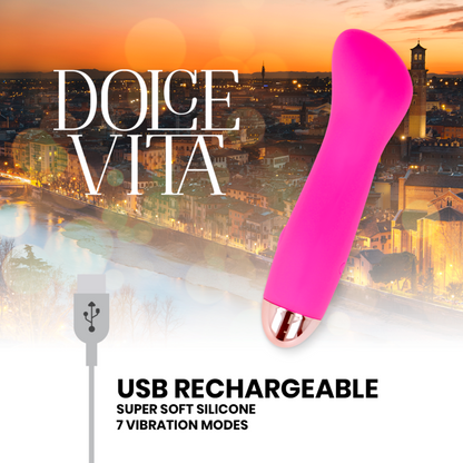 DOLCE VITA - VIBRADOR RECARREGÁVEL ONE PINK 7 VELOCIDADES