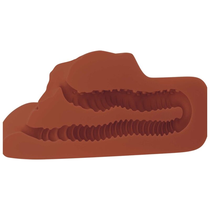 PDX PLUS - PERFEKTER PUSSY-DOPPELSTROKER, VAGINA- UND ANUS-MASTURBATOR, BRAUN