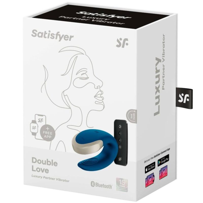 SATISFYER - DOUBLE LOVE LUXURY PARTNER VIBRADOR AZUL