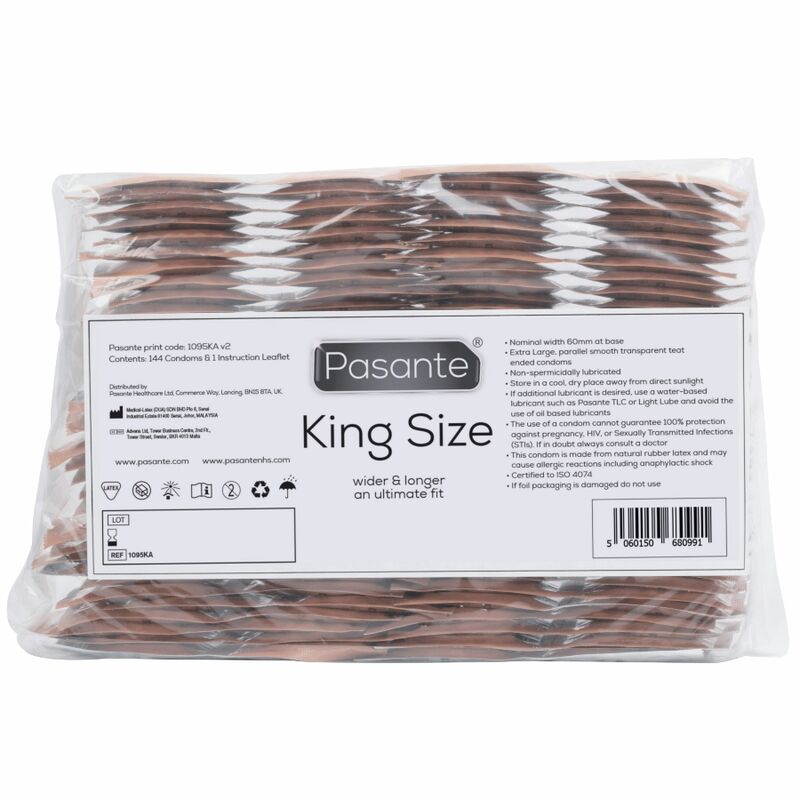 PASANTE - PRESERVATIVOS KING SIZE SACO 144 UNIDADES