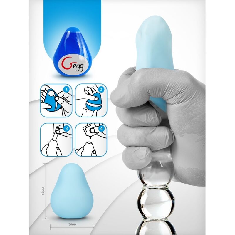 G-VIBE - MASTURBADOR REUTILIZÁVEL TEXTURIZADO EGG BLUE