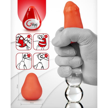 G-VIBE - MASTURBADOR REUTILIZÁVEL COM TEXTURIZADO VERMELHO OVO