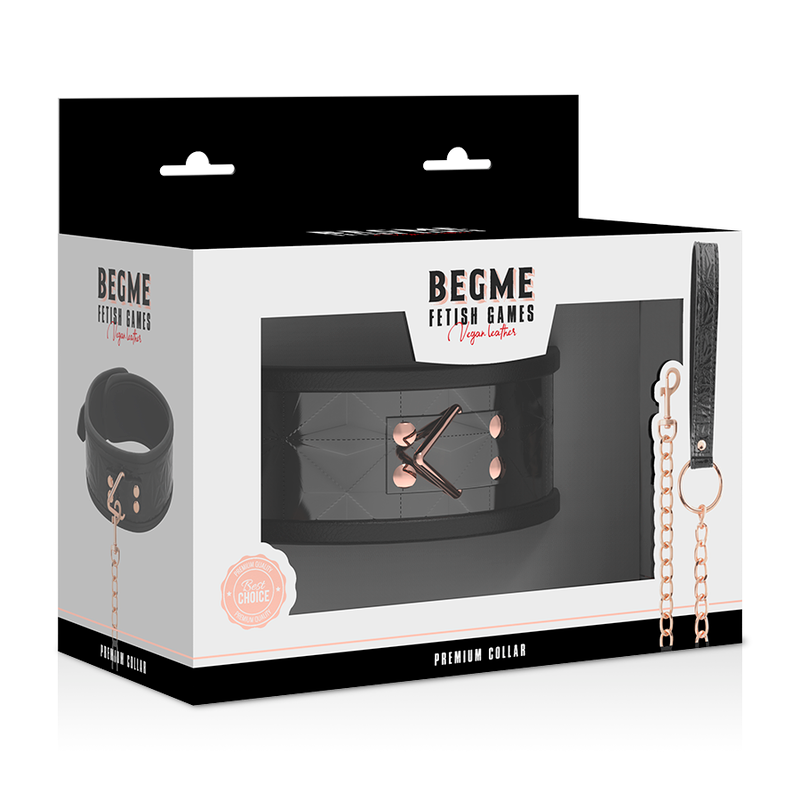 BEGME - BLACK EDITION HALSBAND AUS PREMIUM-VEGANEM LEDER MIT NEOPRENFUTTER