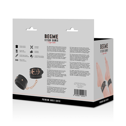 BEGME - PUNHOS DE TORNOZELO PREMIUM BLACK EDITION COM FORRO DE NEOPRENE