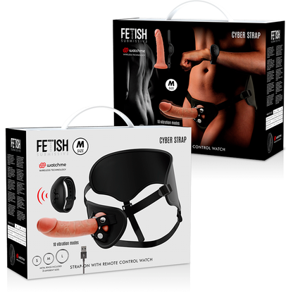 FETISH SUBMISSIVE CYBER STRAP - ARREIO COM DILDO DE CONTROLE REMOTO WATCHME M TECHNOLOGY