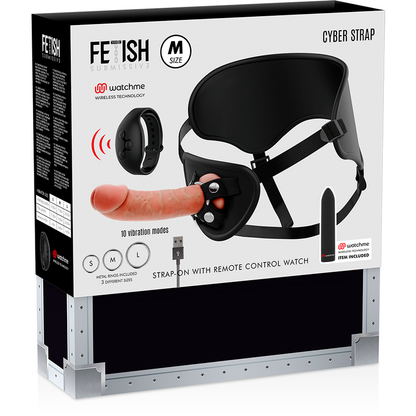 FETISH SUBMISSIVE CYBER STRAP - ARREIO COM DILDO E CONTROLE REMOTO DE BALA WATCHME M TECHNOLOGY