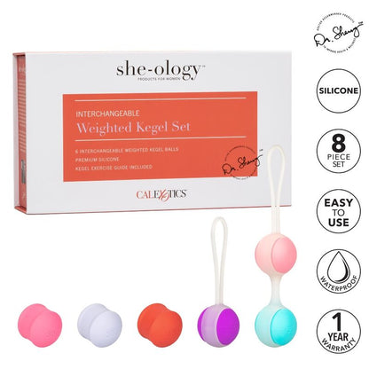 CALEXÓTICA - CONJUNTO DE SHE-OLOGIA BOLAS KEGEL INTERCAMBIÁVEIS
