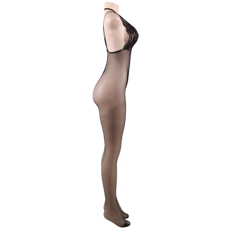 QUEEN LINGERIE - BODYSTOCKING DE REDE COM ABERTURA S/G
