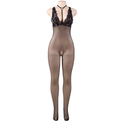 QUEEN LINGERIE - BODYSTOCKING DE REDE COM ABERTURA S/G
