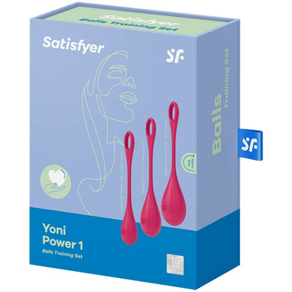 SATISFYER - YONI POWER 1 CONJUNTO DE TREINAMENTO VERMELHO