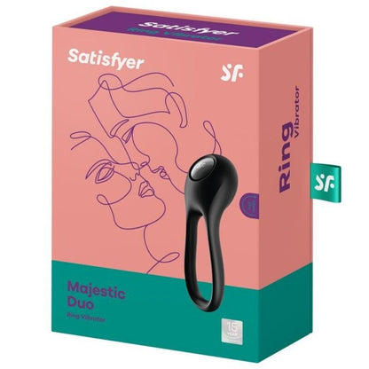 SATISFYER - MAJESTIC DUO RING VIBRADOR PRETO