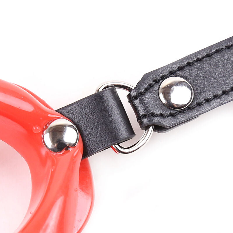 OHMAMA FETISH - MORDAÇA DE LÁBIO VERMELHO COM CORREIA