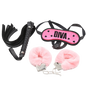 OHMAMA FETISH - BONDAGE SET OF HANDCUFFS, WHIP AND MASK