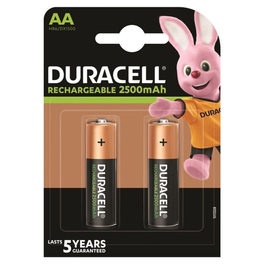 DURACELL - PILHA RECARREGÁVEL HR6 AA 2500mAh 2 UNIDADES