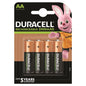 DURACELL - PILHA RECARREGÁVEL HR6 AA 2500mAh 4 UNIDADES