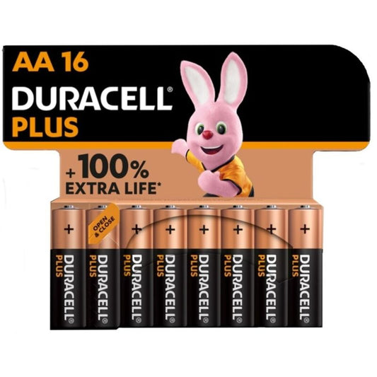 DURACELL - PLUS POWER 100 PILHA ALCALINA AA LR6 16 UNIDADES