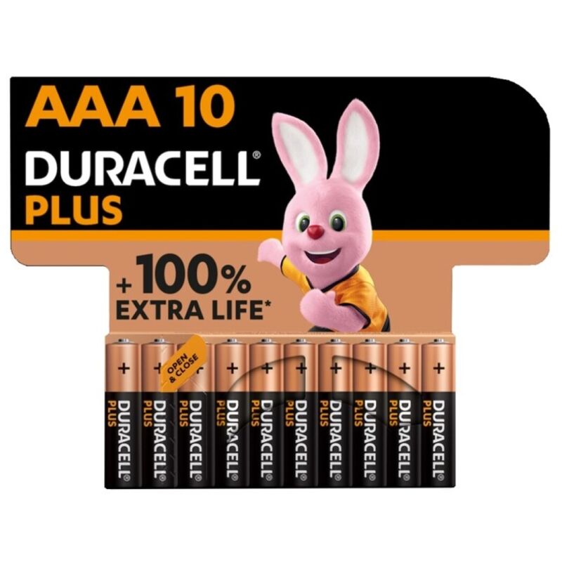 DURACELL - PLUS POWER 100 PILHA ALCALINA AAA LR03 10 UNIDADES