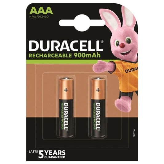 DURACELL - PILHA RECARREGÁVEL HR03 AAA 900mAh 2 UNIDADES