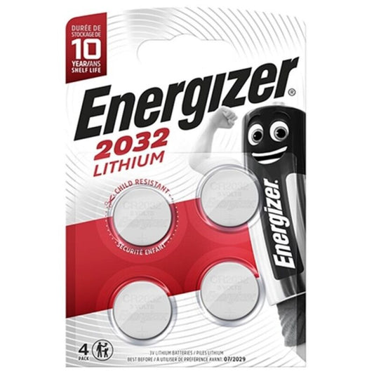ENERGIZER - BATERIA LÍTIO BOTÃO CR2032 3V 4 UNIDADES