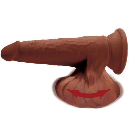 KING COCK - PLUS 3D DILDO BOLAS BALANÇANDO 24,5 CM MARROM