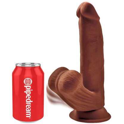 KING COCK - PLUS 3D DILDO BOLAS BALANÇANDO 24,5 CM MARROM