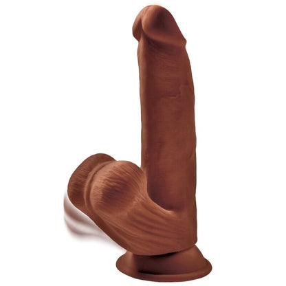 KING COCK - PLUS 3D DILDO BOLAS BALANÇANDO 24,5 CM MARROM