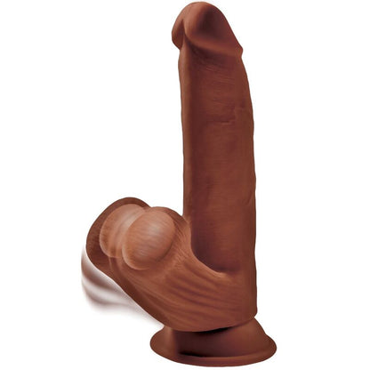 KING COCK - PLUS 3D DILDO BOLAS BALANÇANDO 24,5 CM MARROM