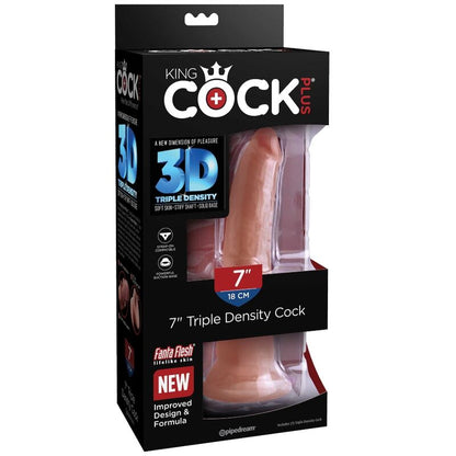KING COCK - PLUS 3D TRIPLA DENSIDADE DILDO 18 CM