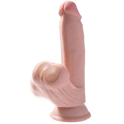 KING COCK - PLUS 3D DILDO BOLAS BALANÇANDO 15,2 CM PELE CLARA