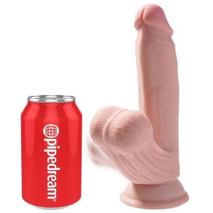 KING COCK - PLUS 3D DILDO BOLAS BALANÇANDO 15,2 CM PELE CLARA