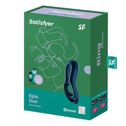 SATISFYER - APLICATIVO VIBRADOR EPIC DUO RING AZUL