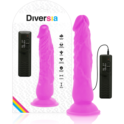 DIVERSIA - DILDO VIBRANTE FLEXÍVEL ROXO 21 CM -O- 4,9 CM