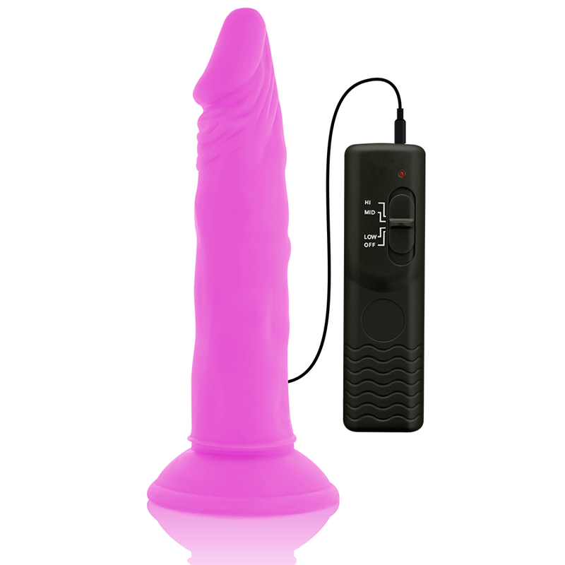 DIVERSIA - DILDO VIBRANTE FLEXÍVEL ROXO 23 CM -O- 4,3 CM