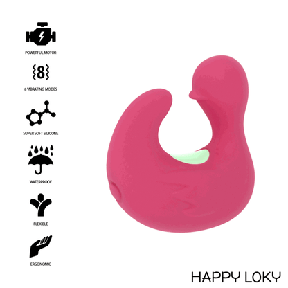 HAPPY LOKY - ESTIMULADOR DE SILICONE RECARREGÁVEL DUCKYMANIA DEDO