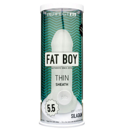 PERFECT FIT BRAND - FAT BOY THIN SHEATH PENIS EXTENDER CLEAR 15 CM