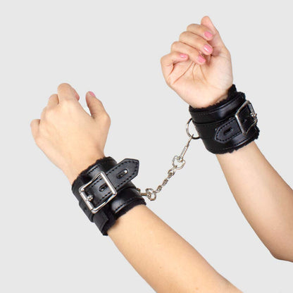 SECRETPLAY - SCHWARZE BONDAGE-HANDSCHELLEN, BDSM-KOLLEKTION