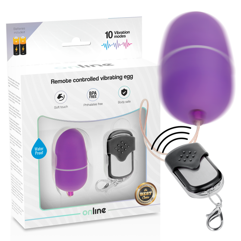 ONLINE - OVO VIBRANTE COM CONTROLE REMOTO M ROXO