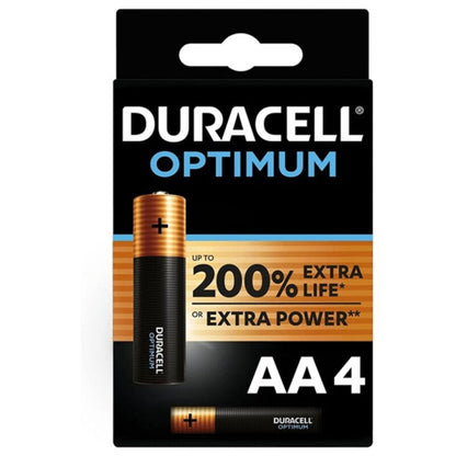 DURACELL - OPTIMUM 200 PILHA ALCALINAS AA LR6 4 UNIDADES