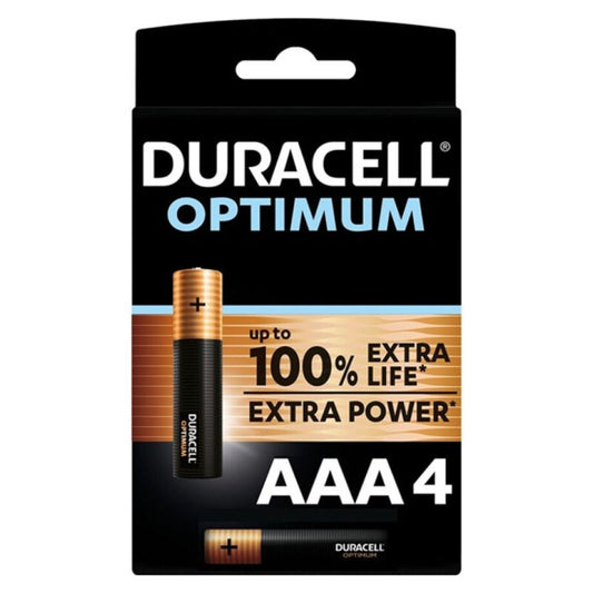 DURACELL - OPTIMUM 200 PILHA ALCALINA AAA LR03 4 UNIDADES