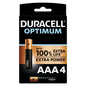 DURACELL - OPTIMUM 200 PILHA ALCALINA AAA LR03 4 UNIDADES