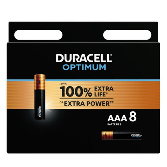 DURACELL - PILHA ALCALINA OPTIMUM AAA LR03 8 UNIDADES